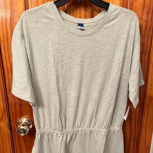 Old Navy Women's Green Waist-Defined Slub-Knit Mini Dress